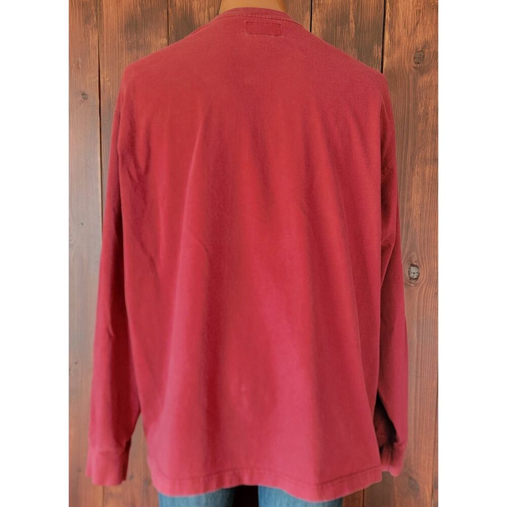 Vintage Abercrombie & Fitch Men XL Long Sleeve T-Shirt Dark Red USA Made Classic - Picture 7 of 9